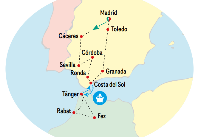 Mapa del viaje